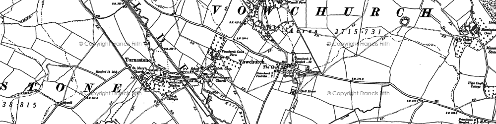 Old map of Vowchurch Common in 1886