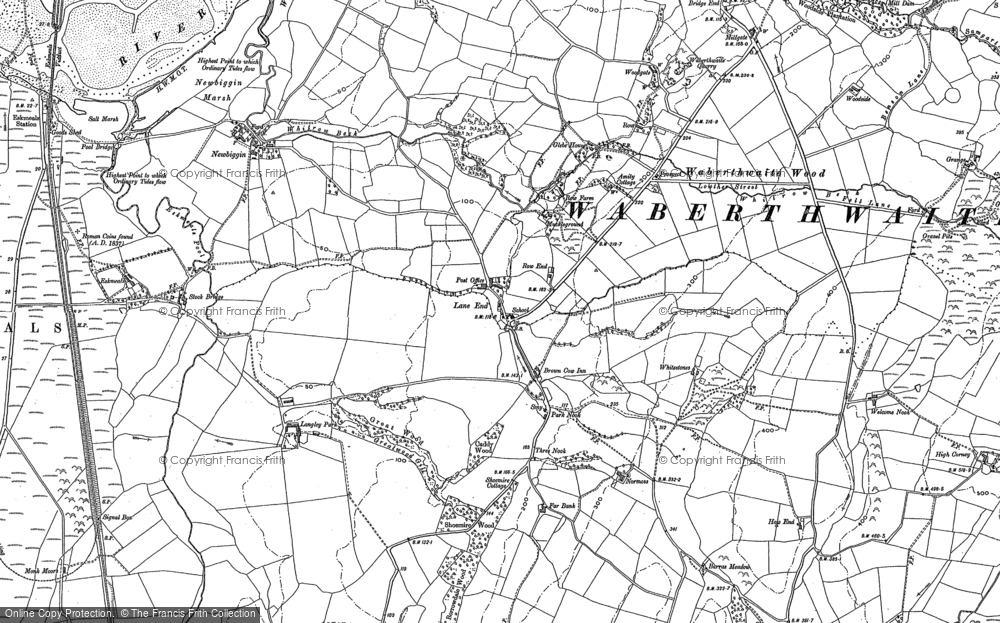 Old Map of Historic Map covering Newbiggin in 1897