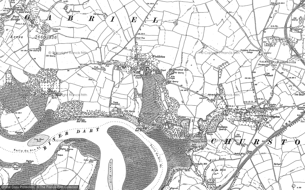 Old Map of Waddeton, 1886 - 1938 in 1886
