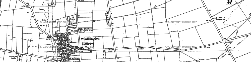 Old map of Waddington Heath in 1886