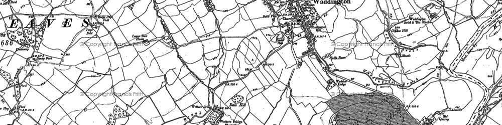 Old map of Bookers in 1930