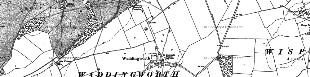 Old map of Waddingworth in 1886