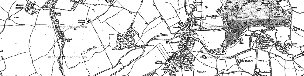 Old map of Wadesmill in 1895