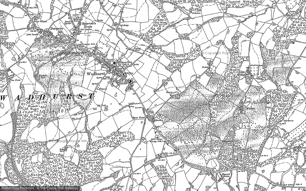 Old Map of Wadhurst, 1908 in 1908