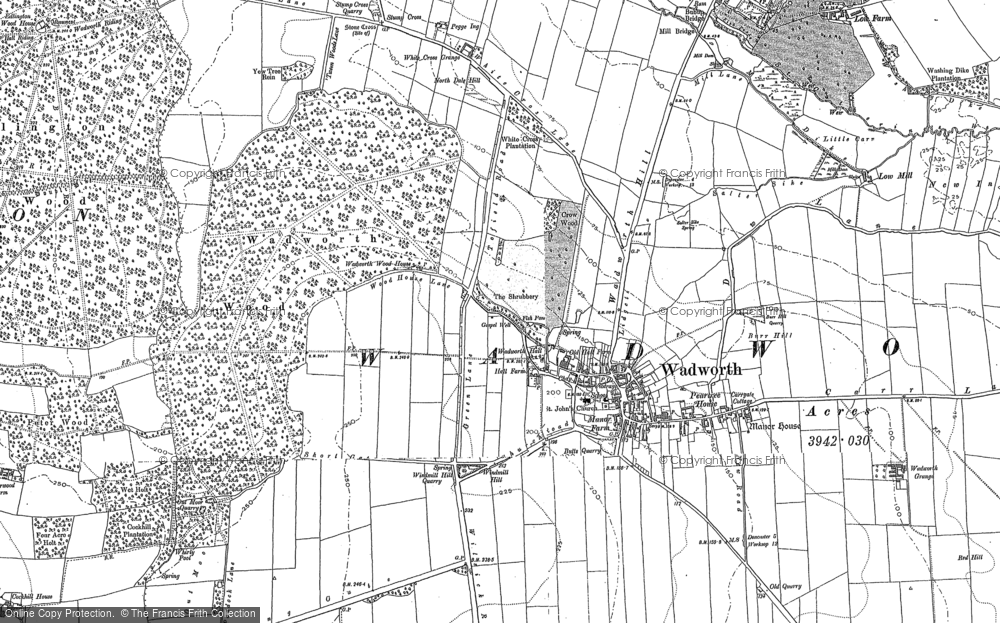 Old Map of Wadworth, 1891 - 1901 in 1891