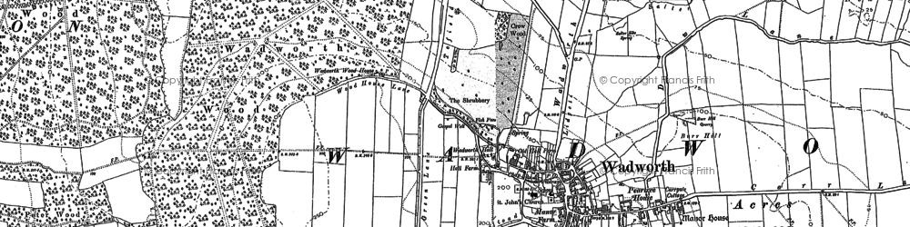 Old map of Wadworth in 1891