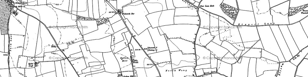 Old map of Wadworth Bar in 1891
