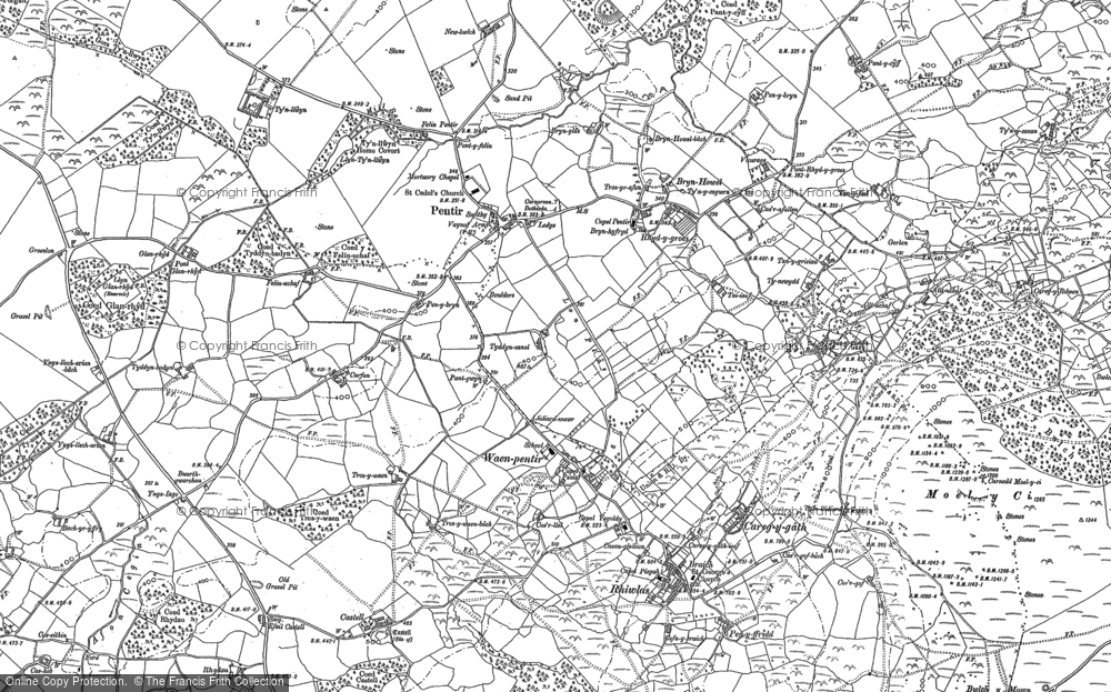 Old Map of Waen-pentir, 1888 - 1899 in 1888