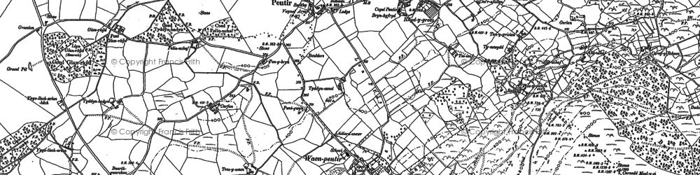 Old map of Waen-pentir in 1888