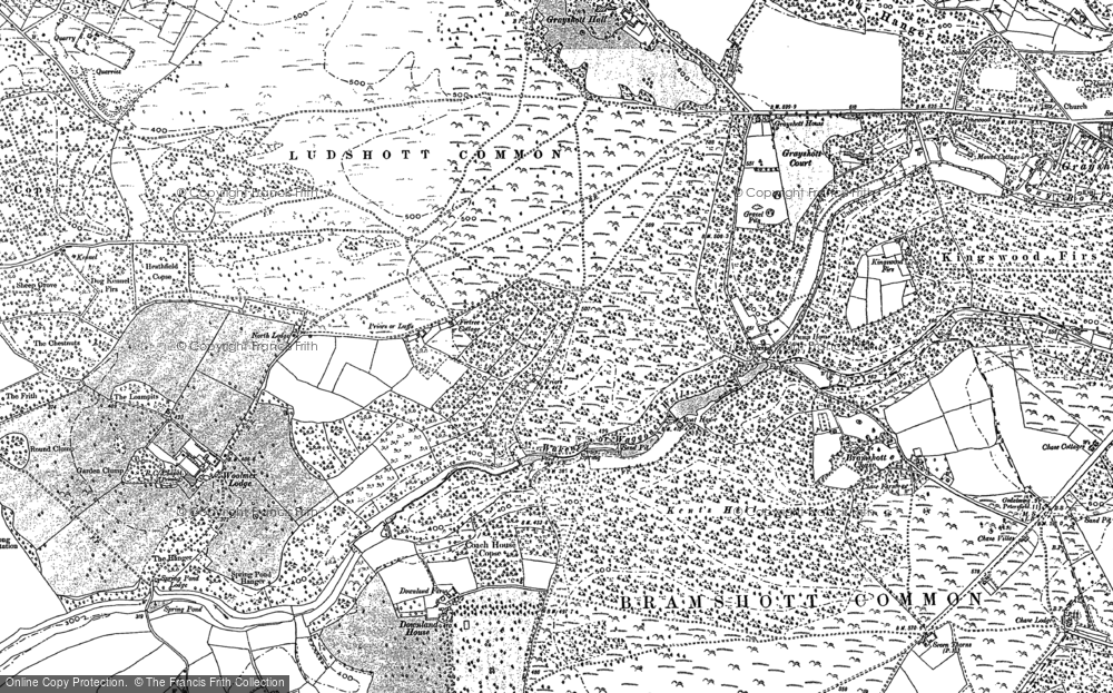 Old Map of Waggoners Wells, 1909 in 1909