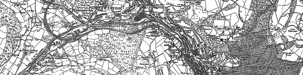 Old map of Wainfelin in 1899