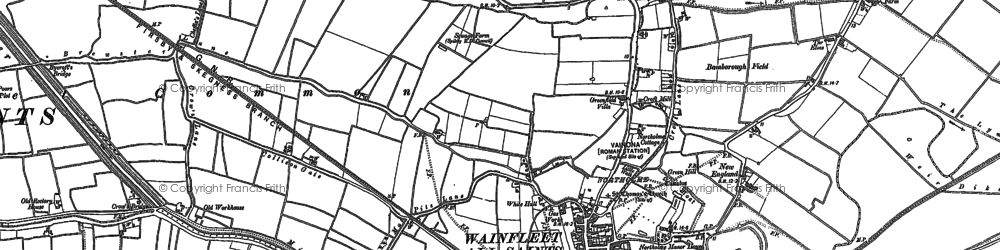 Old map of Wainfleet All Saints in 1887