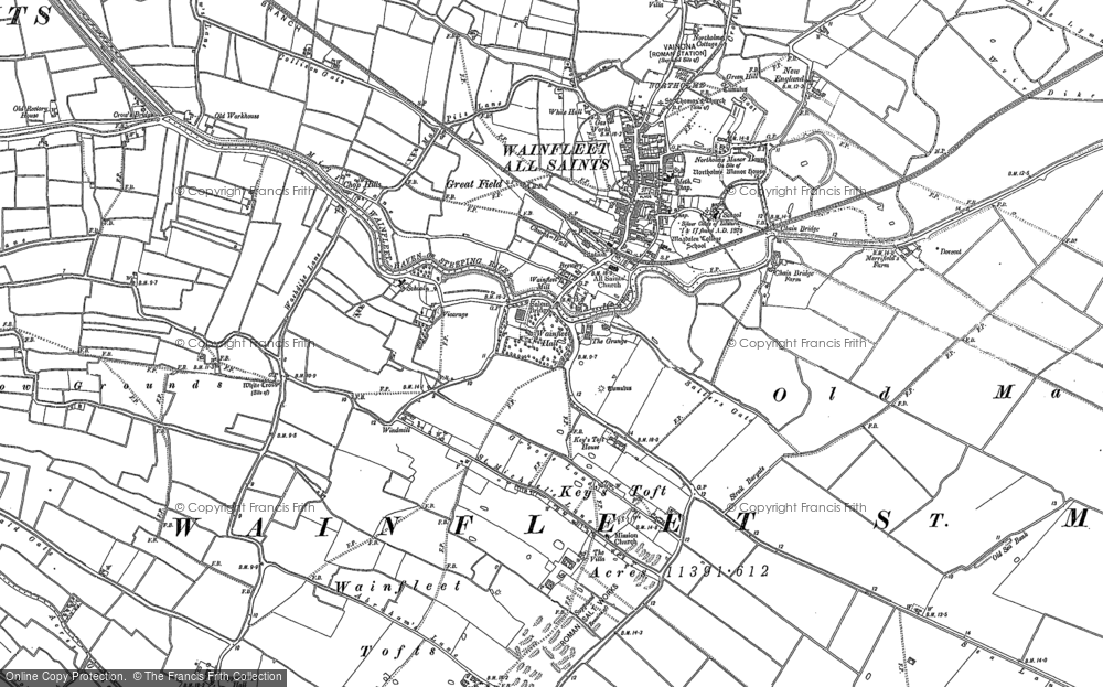Old Map of Historic Map covering Wainfleet Tofts in 1887