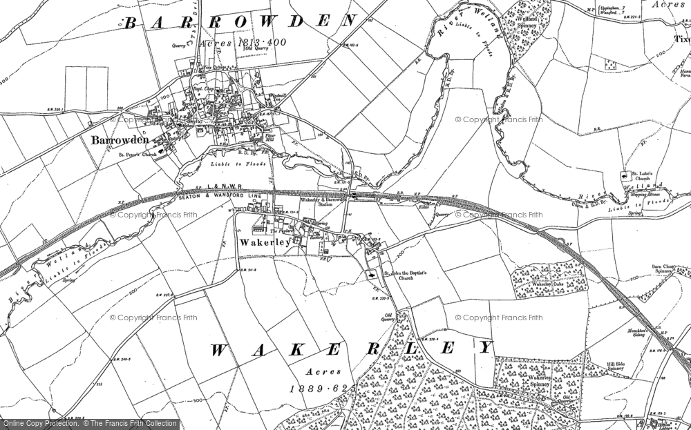 Old Map of Wakerley, 1899 - 1902 in 1899