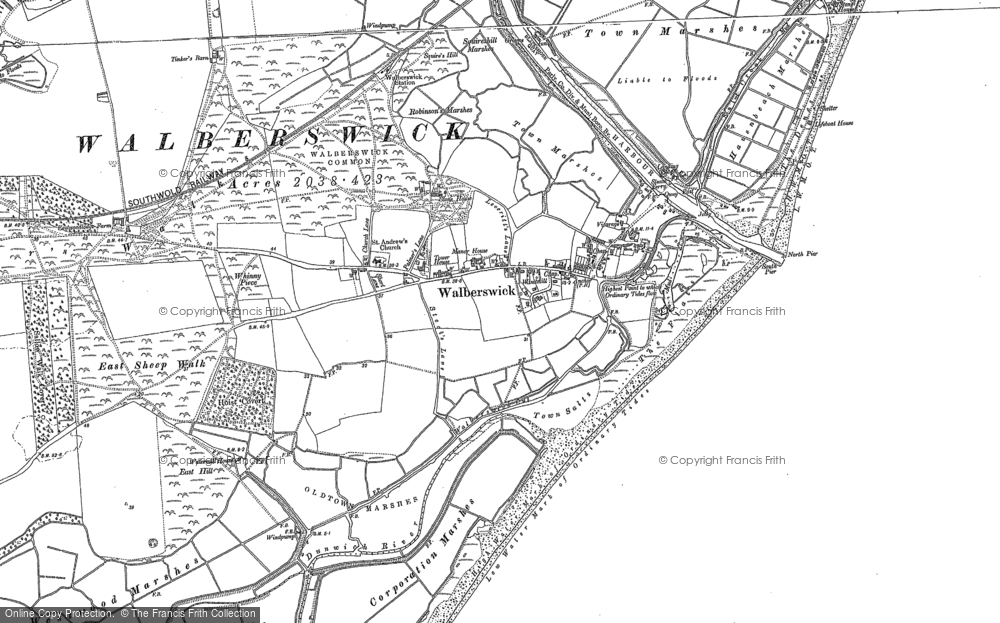 Historic Ordnance Survey Map of Walberswick, 1903