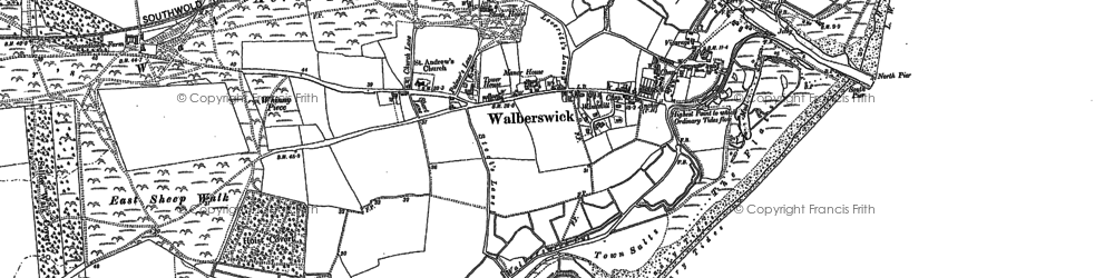 Old map of Walberswick in 1903