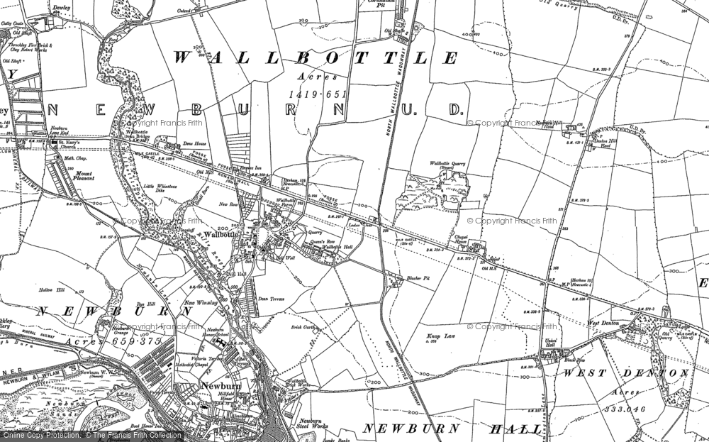 Old Map of Historic Map covering Blucher in 1894