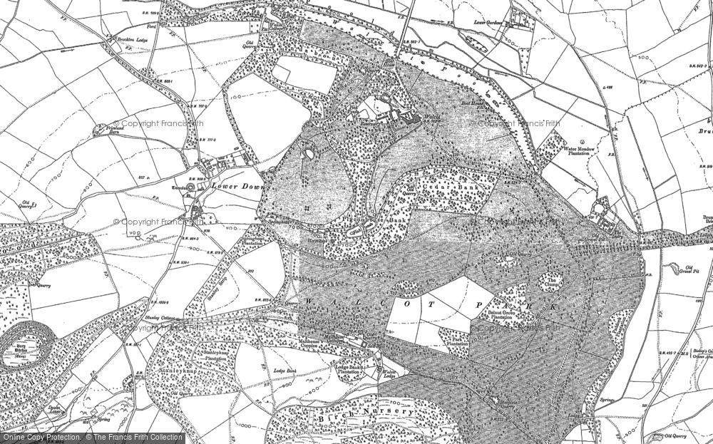 Old Map of Walcot, 1883 in 1883