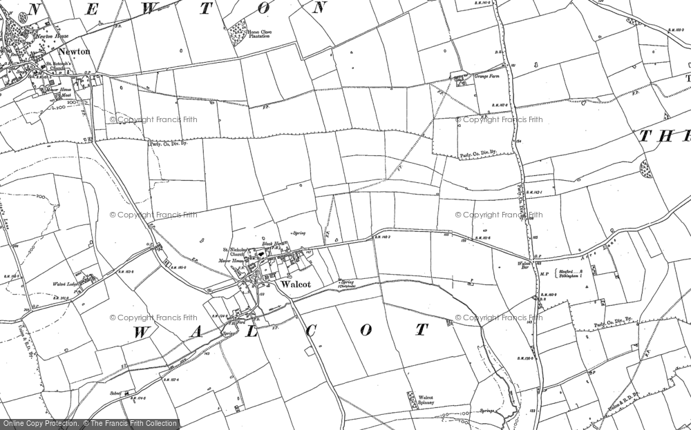 Old Map of Walcot, 1886 - 1887 in 1886