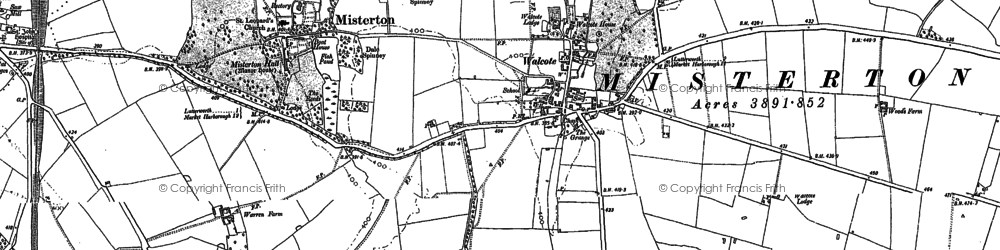 Old map of Walcote in 1885
