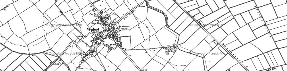 Old map of Billinghay Fen in 1887