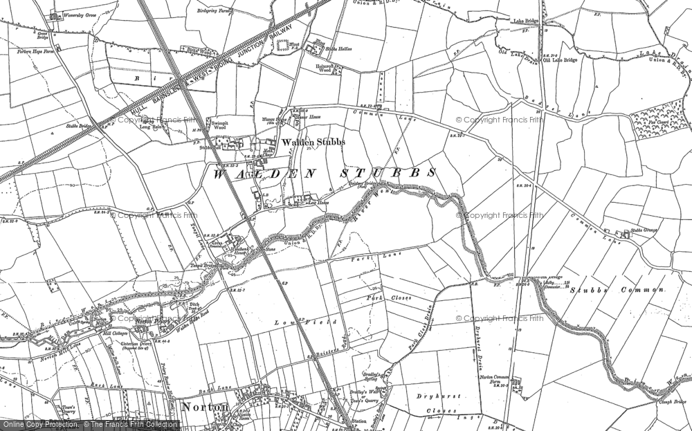 Old Map of Walden Stubbs, 1888 - 1891 in 1888