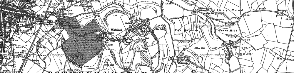 Old map of Bonscombe in 1901