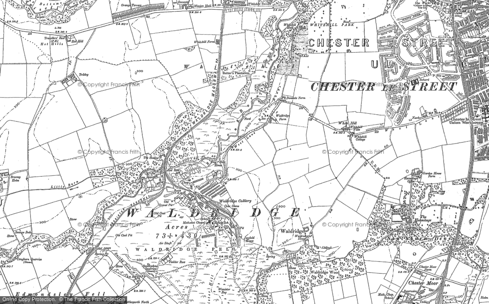 Old Map of Waldridge, 1895 in 1895