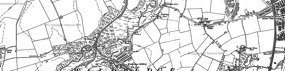 Old map of Waldridge in 1895
