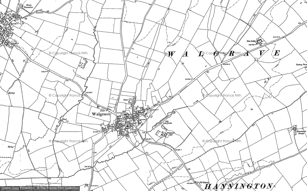 Old Map of Walgrave, 1884 in 1884