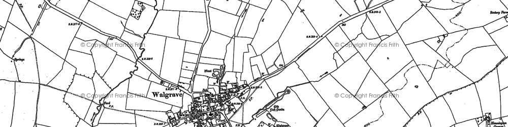 Old map of Walgrave in 1884