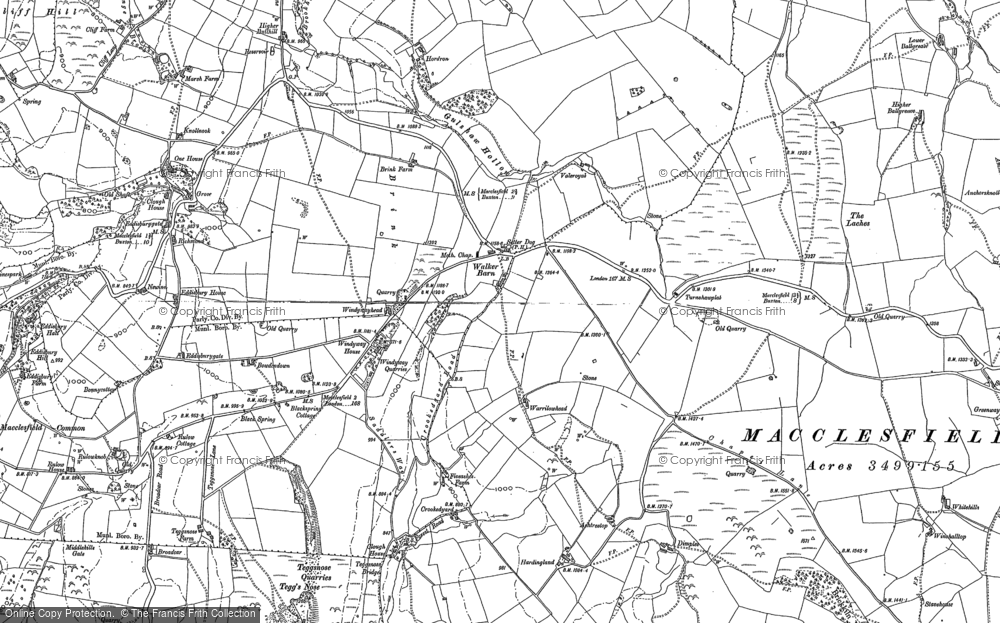 Old Map of Historic Map covering Higher Hurdsfield in 1907