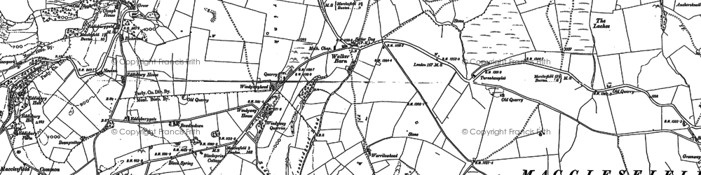 Old map of Higher Hurdsfield in 1907