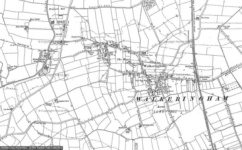 Old Map of Walkeringham, 1898 - 1905 in 1898
