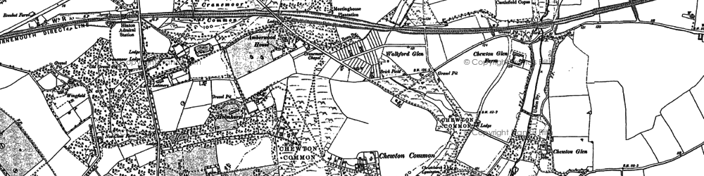 Old map of Walkford in 1907