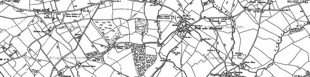 Old map of Wall under Heywood in 1882