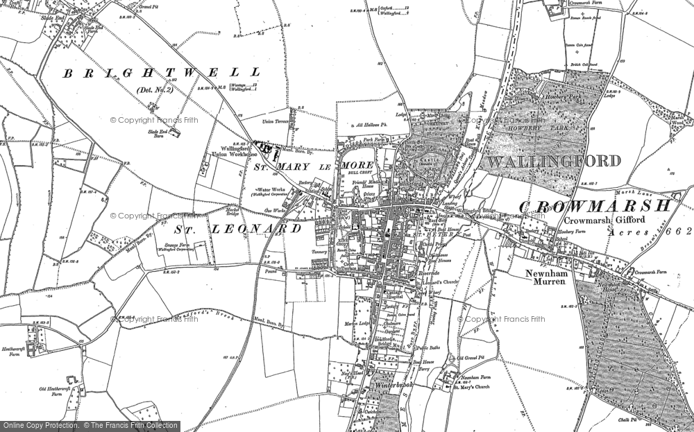 Old Map of Historic Map covering Bradford's Brook in 1910