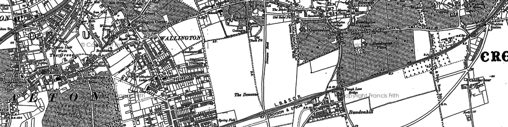 Old map of Carshalton on the Hill in 1895