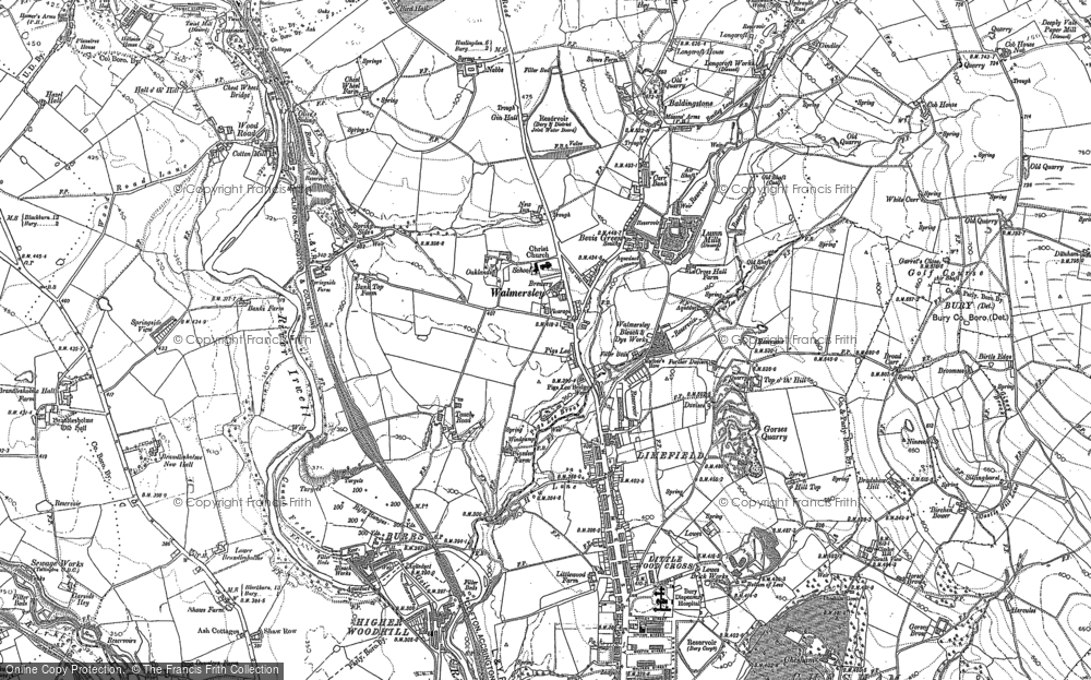 Old Map of Historic Map covering Nuttall in 1891