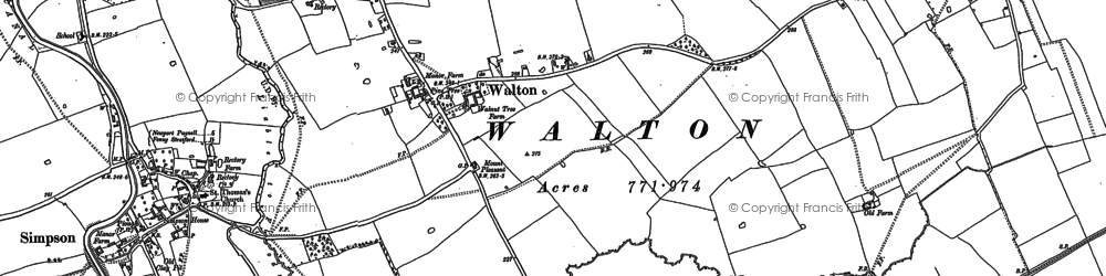 Old map of Walnut Tree in 1900