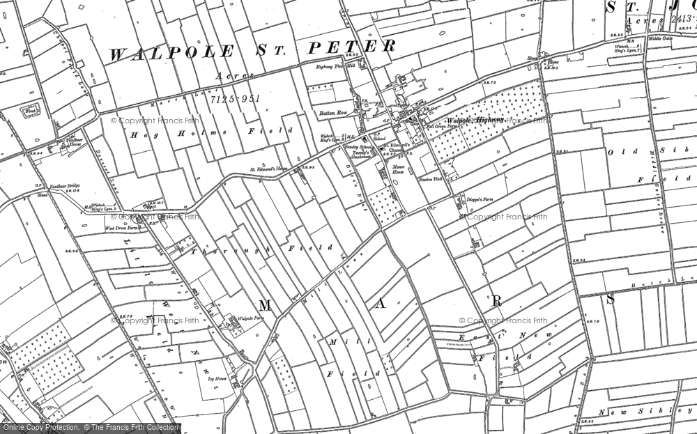 Old Map of Historic Map covering Ratten Row in 1886