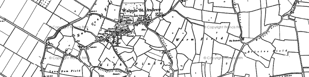 Old map of Walpole St Andrew in 1886