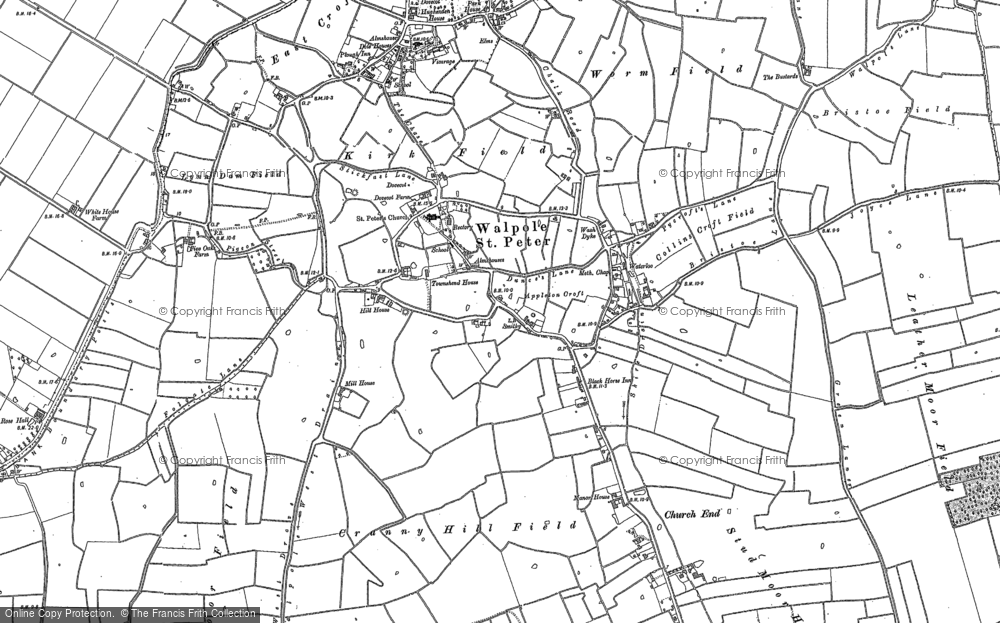 Old Map of Walpole St Peter, 1886 - 1904 in 1886