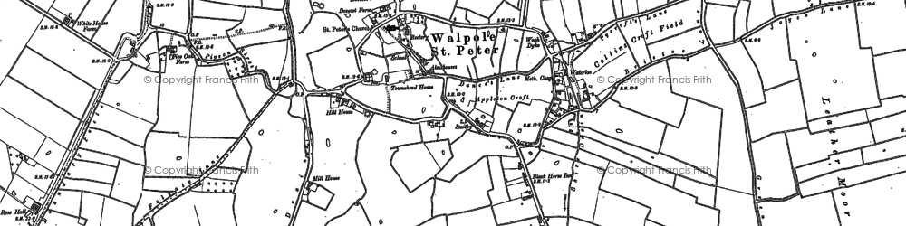 Old map of Broken Cross in 1886