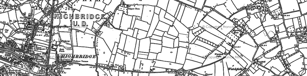 Old map of Walrow in 1884
