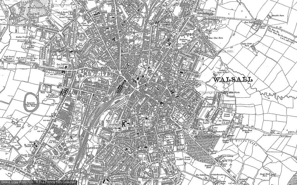 Old Map of Walsall, 1883 - 1885 in 1883