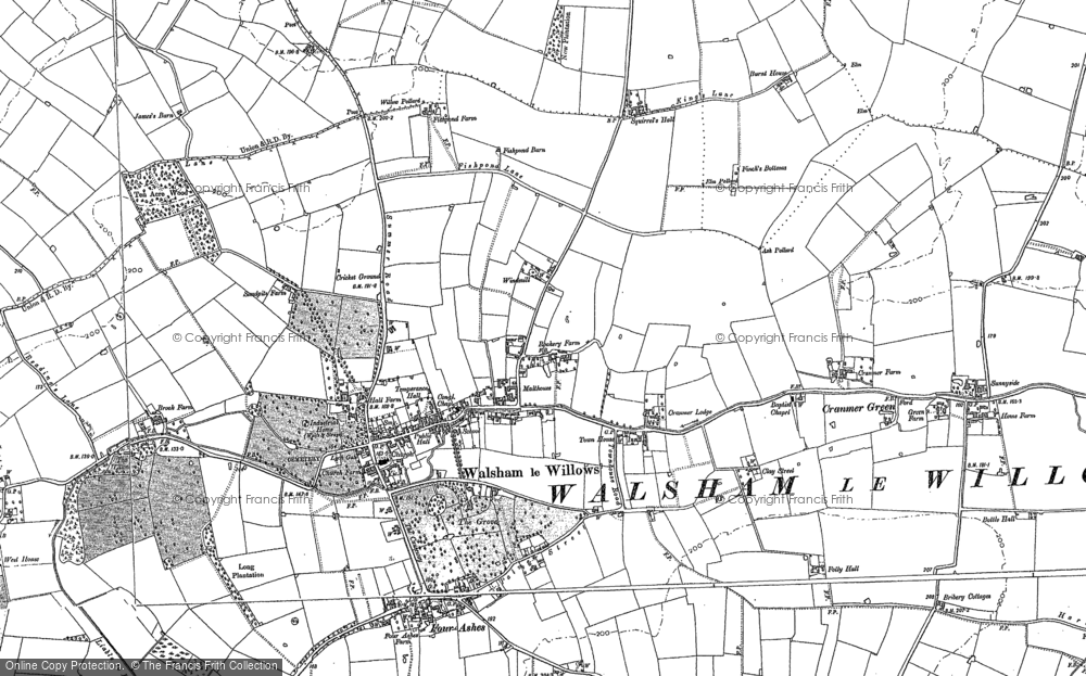 Old Map of Walsham Le Willows, 1883 - 1885 in 1883