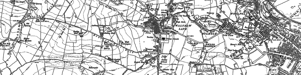 Old map of Walshaw in 1890