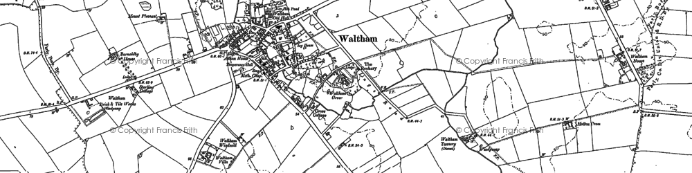 Old map of Waltham in 1881