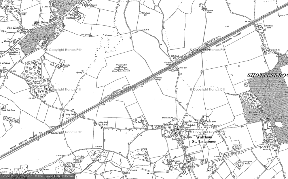 Old Map of Historic Map covering Weycock Hill in 1910